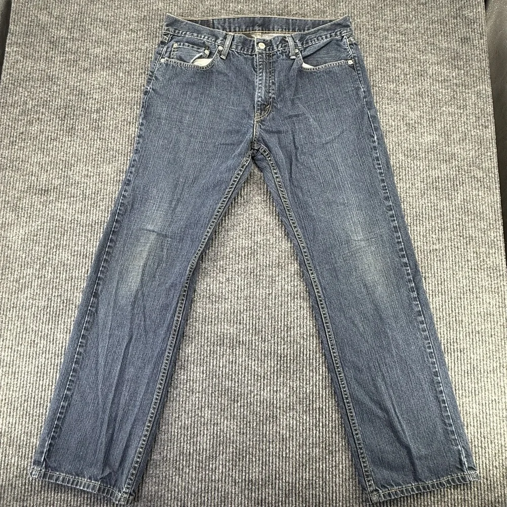 Levi's 559 Series Relaxed Fit 36/32 Straight Blue Dark Wash Denim Jeans, Cotton
